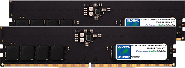 16GB (2 x 8GB) DDR5 4800MHz PC5-38400 288-PIN DIMM MEMORY RAM KIT FOR PC DESKTOPS/MOTHERBOARDS